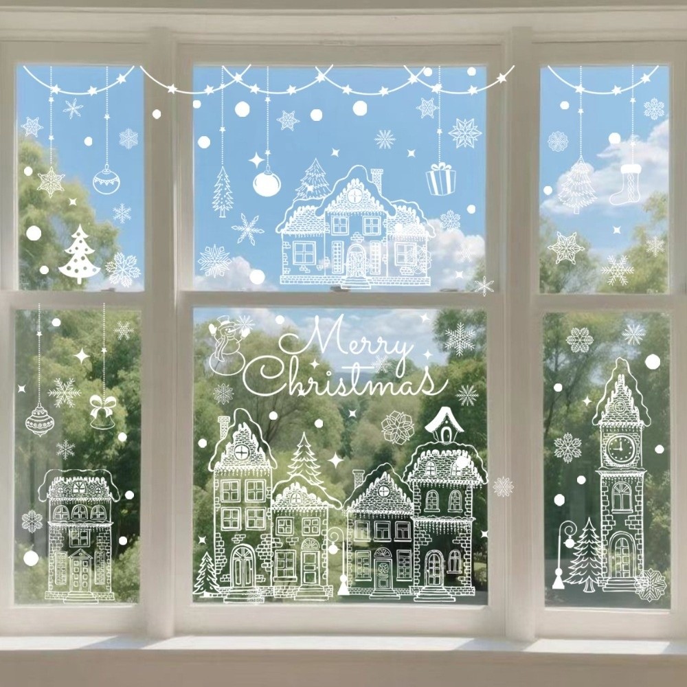 Snowflake Window Decal - PVC Christmas Window Sticker Self Adhesive