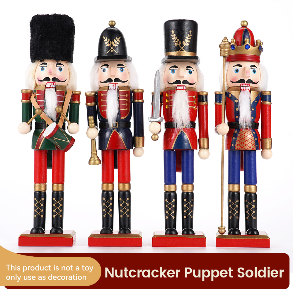 Nutcracker Figurine - 30cm Wooden Nutcracker Ornament Soldier Figurement