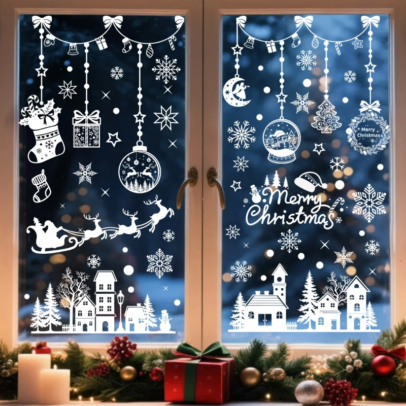 196pcs/9 Sheets Christmas Stat - огляд і ціна Snowflake Window Decal
