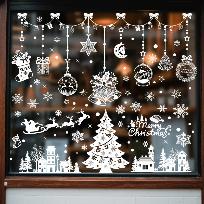 196pcs/9 Sheets Christmas Stat - огляд і ціна Snowflake Window Decal
