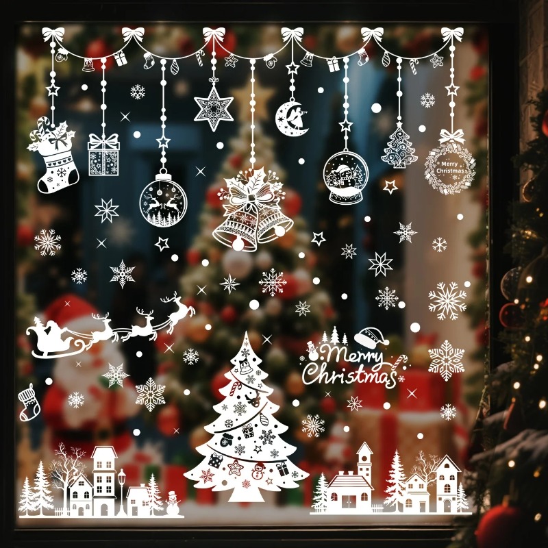 196pcs/9 Sheets Christmas Stat - огляд і ціна Snowflake Window Decal