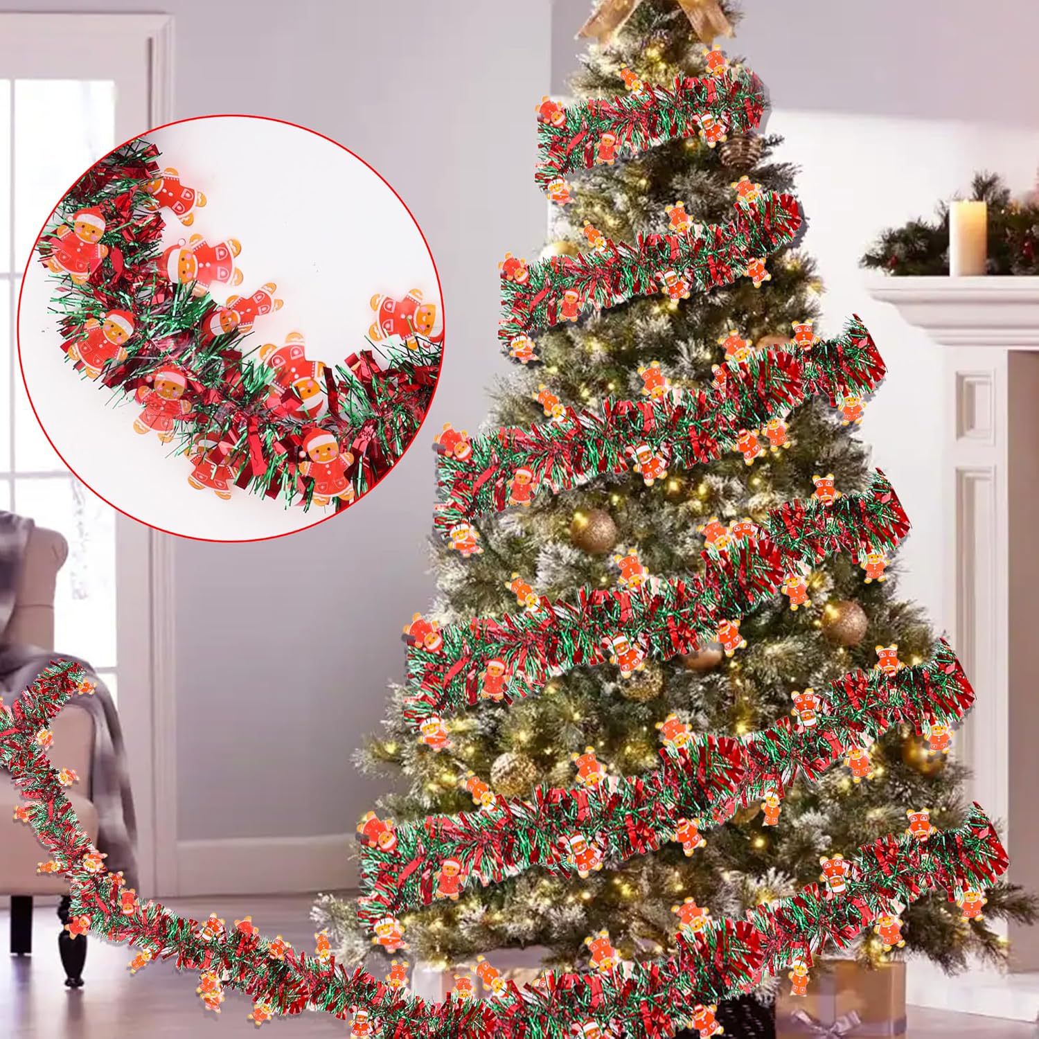 2 Pcs Winter Holiday Snowman M - огляд і ціна Tinsel Garland Decoration