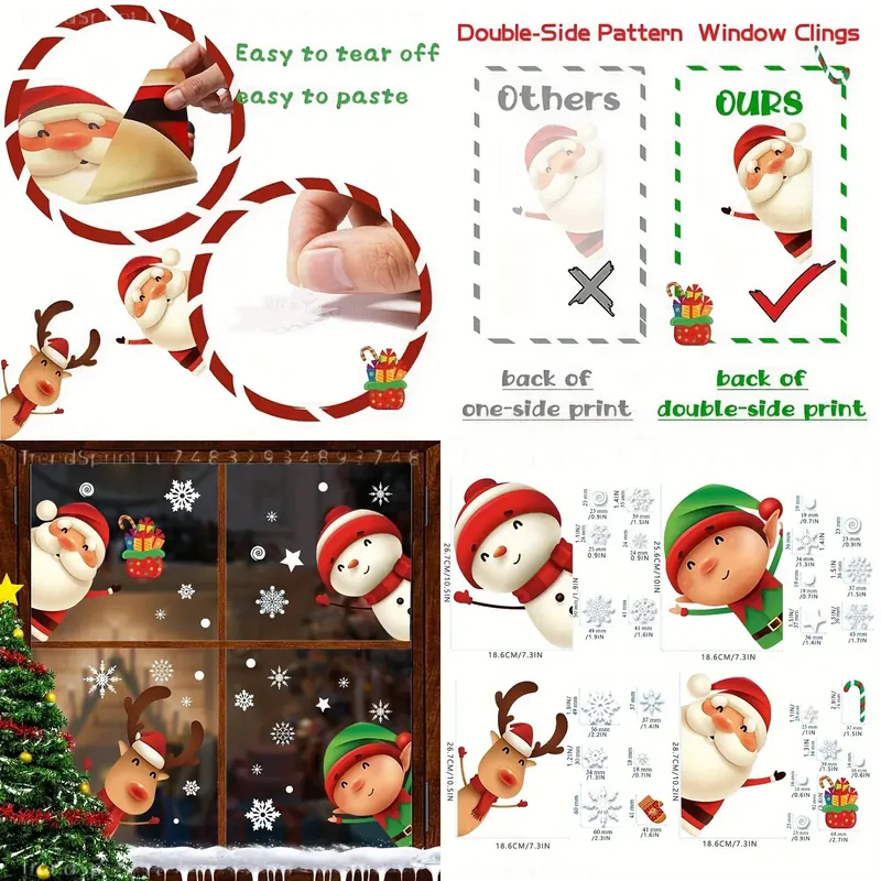 82 Pcs Christmas Window Clings - огляд і ціна Snowflake Window Decal