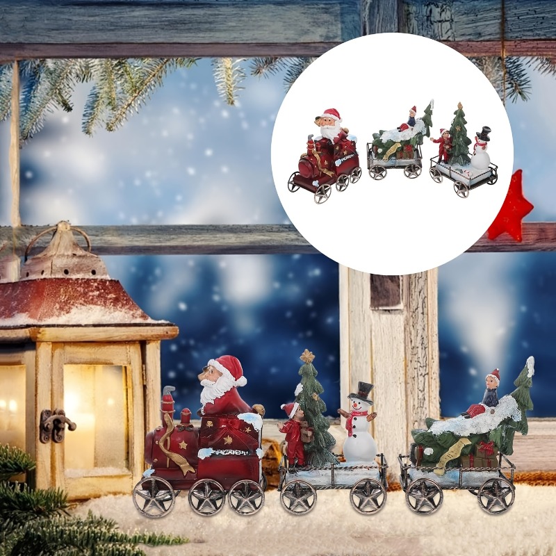 3pcs Resin Christmas Train Set - огляд і ціна Nutcracker Figurine