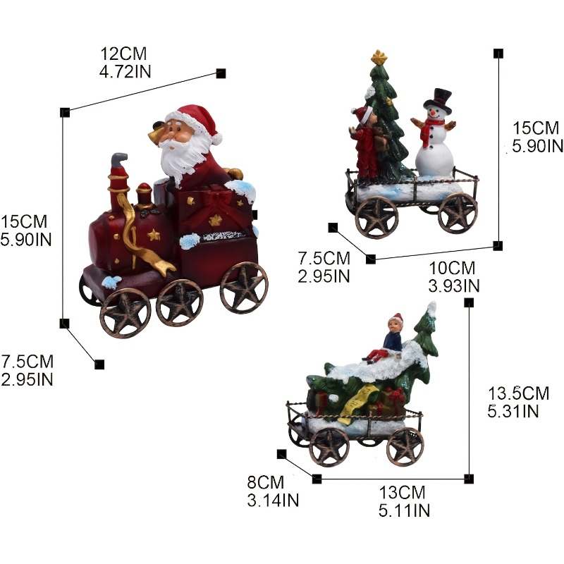 3pcs Resin Christmas Train Set - огляд і ціна Nutcracker Figurine