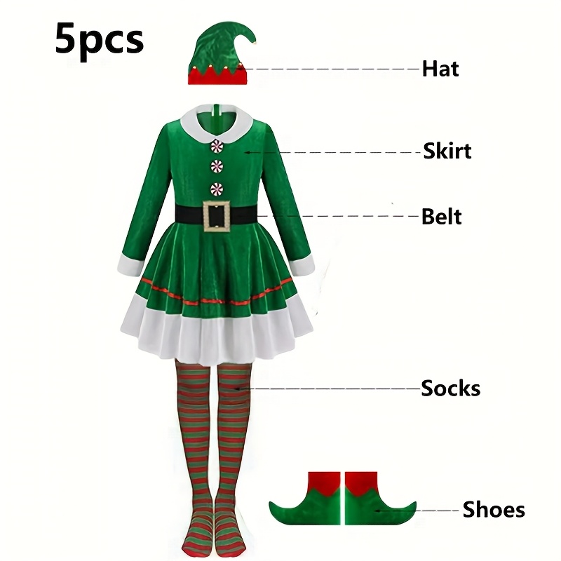 5pcs Christmas Elf Costume Set - огляд і ціна Elf Costume Christmas