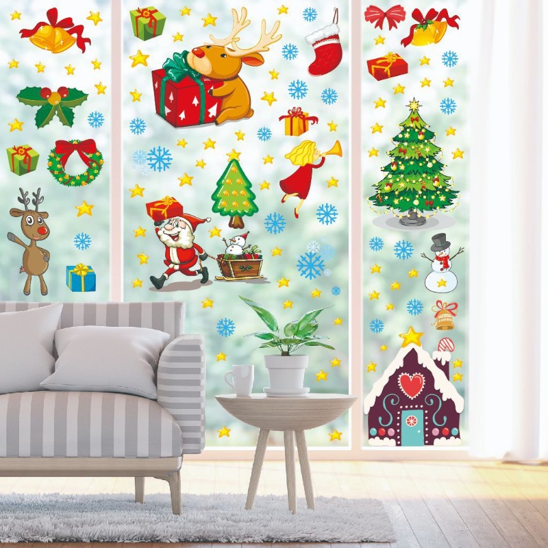 4pcs PVC Christmas Snowflake W - огляд і ціна Snowflake Window Decal
