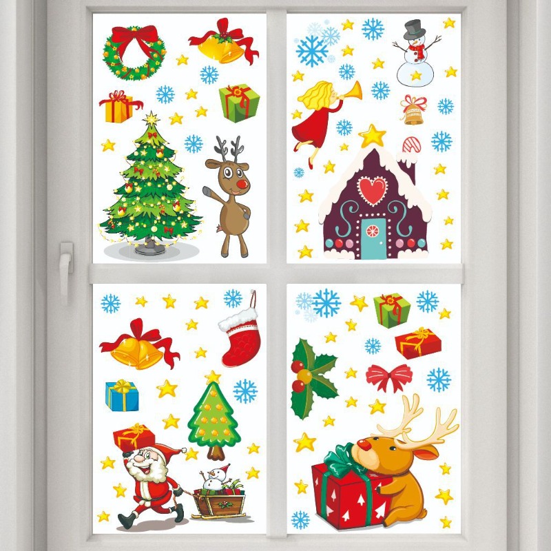 4pcs PVC Christmas Snowflake W - огляд і ціна Snowflake Window Decal