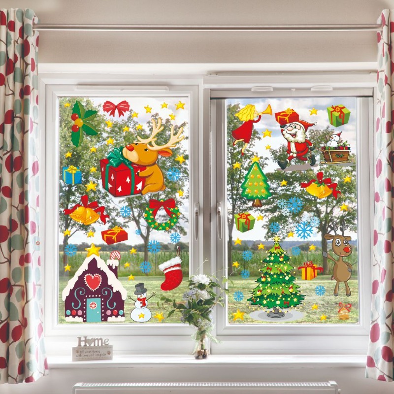 4pcs PVC Christmas Snowflake W - огляд і ціна Snowflake Window Decal